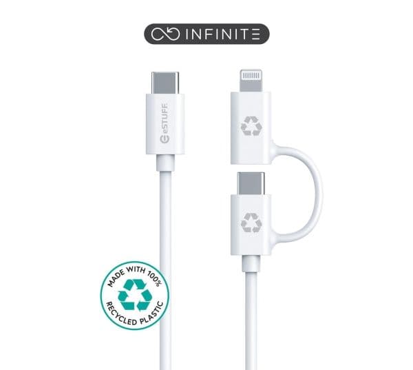 eSTUFF ES600170, 1 m, USB C, USB C/Lightning, Valkoinen