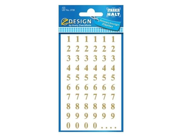 Avery 3728, guld, permanent, blank, 7,6 cm, 12 cm, 124 st