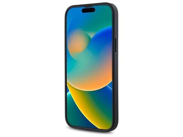 DKNY quiltat stack-logotyp iPhone 15 Plus-fodral - svart