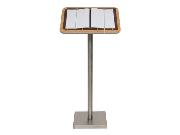 Securit® MENU STAND display för A3/dubbel A4 med stolpe och bas teak