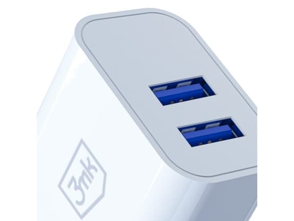 3MK FlowPower 10W 2.4A 2A lader, hvit