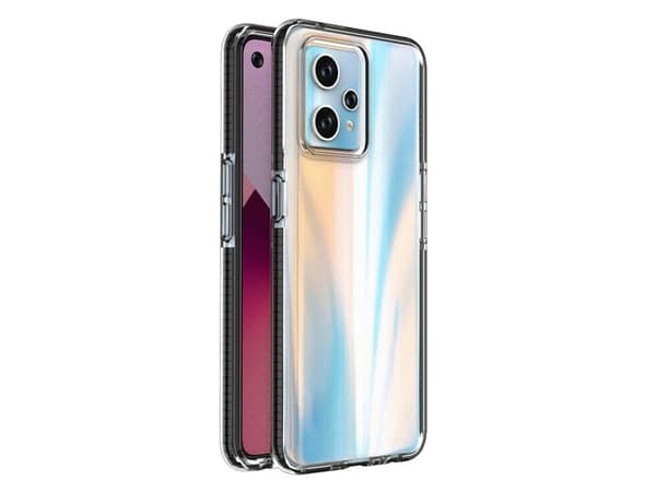 Spring Case för Realme 9 Pro+ - silikonfodral med ram - svart