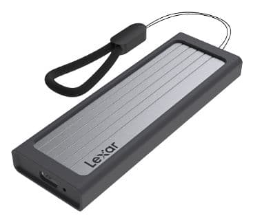 Lexar E6, SSD-kotelo, M.2, PCI Express, 10 Gbit/s, USB-liitettävyys, Hopea