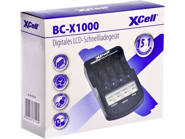 XCell snabb-laddare BC-X1000 1-4x AAA, AA LCD-display