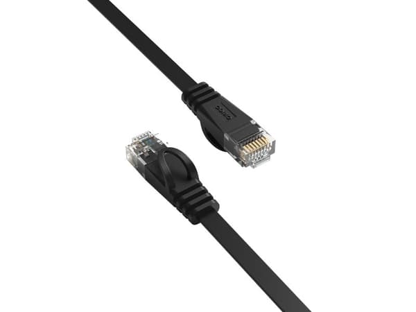 Orico CAT7 Ethernet nettverkskabel PUG-C7B 10Gbps flat 5 m sort