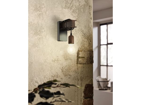 EGLO TOWNSHEND 4 vegglampe sort/rust