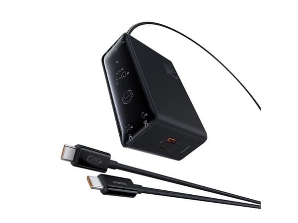 Baseus Digital GaN vegglader 240W (3xUSB-C + 1xUSB-A) - svart