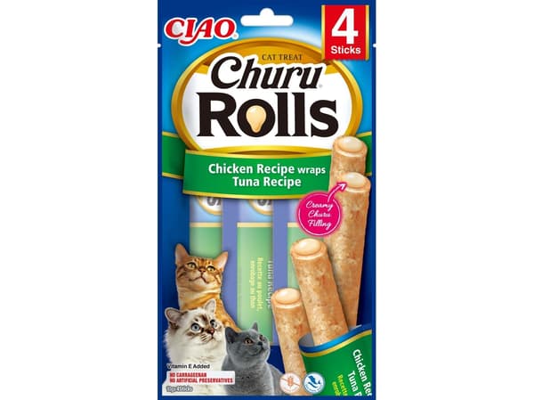 Churu Cat Rolls Chicken Wraps Tuna 4x10g
