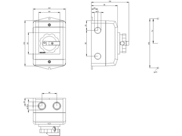 Siemens 3LD2064-1TC53, 340 A, IP65
