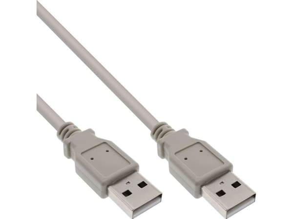 InLine 34305H, 0,5 m, USB A, USB A, Hankjønn/hankjønn, 0,48 Gbit/s, Beige