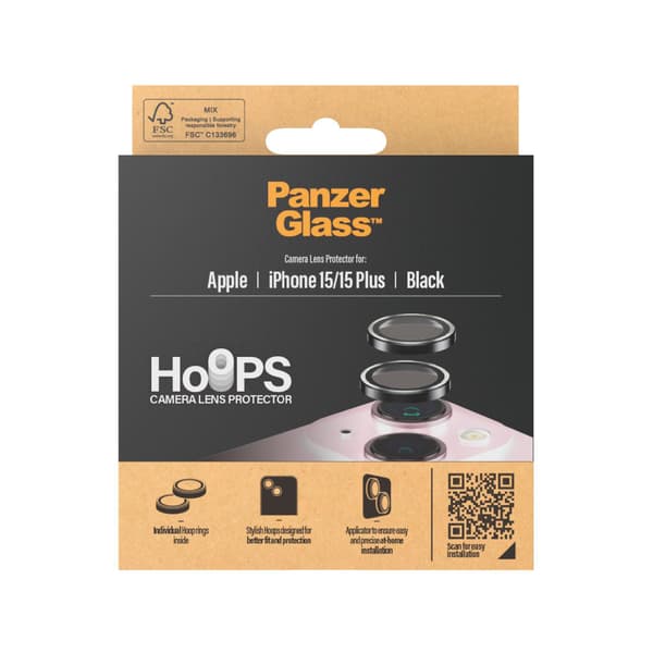 PanzerGlass™ | Hoops - Objektiv beskyttelse for mobile | Iphone 15/15 Plus