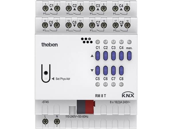 KNX kopplings-/jalousiaaktor 8/4F