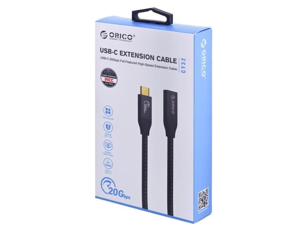 Orico USB-kabel USB-C til USB-C 1 m svart (CY32-10-BK-BP)