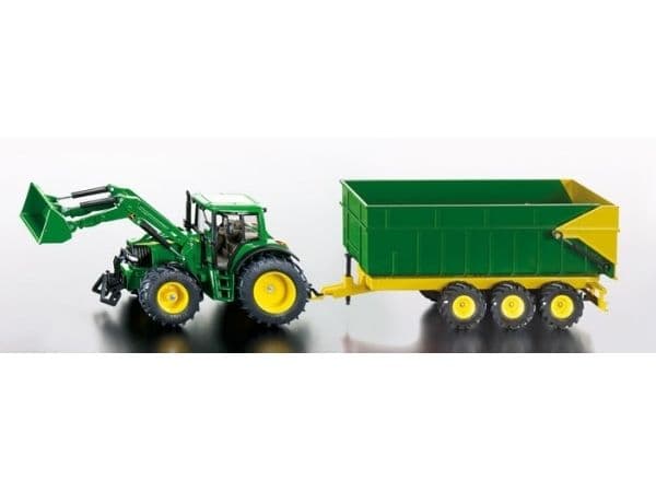 Siku 1:87 John Deere med frontlaster og tilhenger