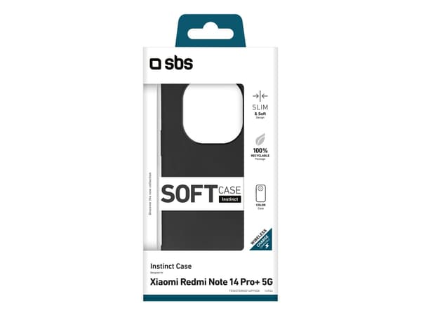 SBS Instinct, Skydd, OPPO, Redmi Note 14 Pro+ 5G, 16,9 cm (6.67"), Sort