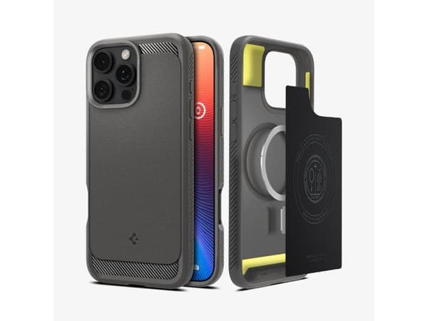 Spigen Rugged Armor (MagFit), Etui, Apple, iPhone 16 Pro, 16 cm (6.3"), Grå