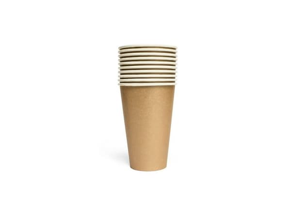 Guld pappersmuggar 350 ml 10 st