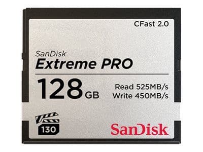 SanDisk Extreme PRO, 128 GB, CompactFlash, 515 MB/s, 440 MB/s, Musta, Harmaa