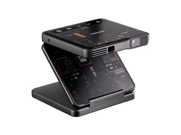 Aurzen ZIP Tri-Fold Portable Mini Projector (Black/Cyber)