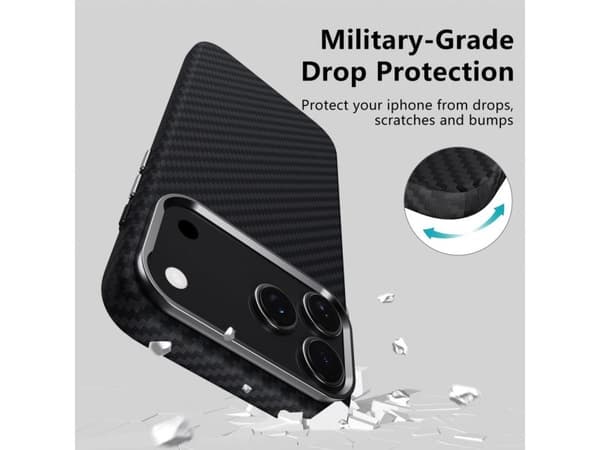 Tech-Protect Ion Carbon MagSafe-deksel for iPhone 17 Pro Max - grå/svart