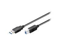 MicroConnect - USB-kabel - USB Type B (hann) til USB-type A (hann) - USB 3.0 - 1 m - svart