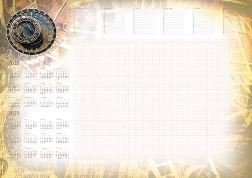 Michalczyk & Prokop väggkalender A2 med list, klocka (T-1-A2-4)