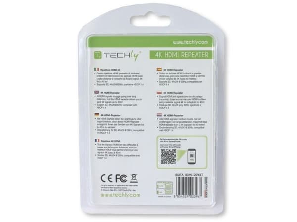 TECHly HDMI 2.0 4K Repeater YUV 4:4:4 - Forsterker - opp til 40 m