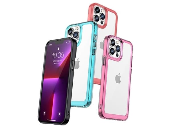 Outer Space-skal för iPhone 12 Pro Max hårt skydd med gelram - blå