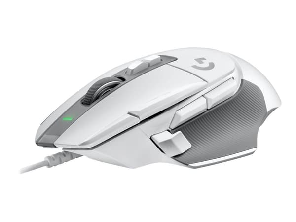 Logitech G502 X - Mus - optisk - 13 knappar (LIGHTFORCE-switchar) - kabling (USB) - Hero 25K-sensor - Hvid