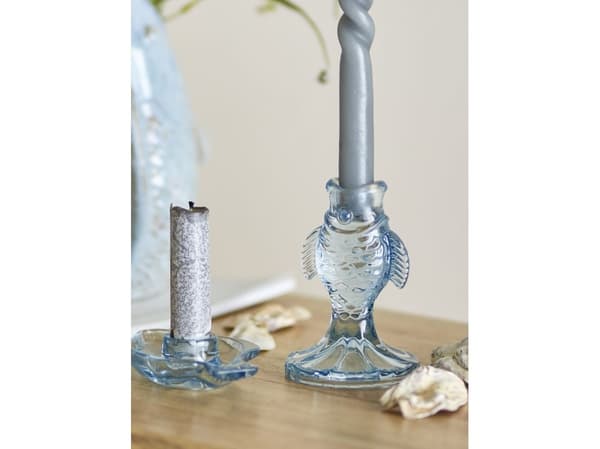 Bloomingville CREATIVE COLLECTION Linley lysestake, blå, glass
