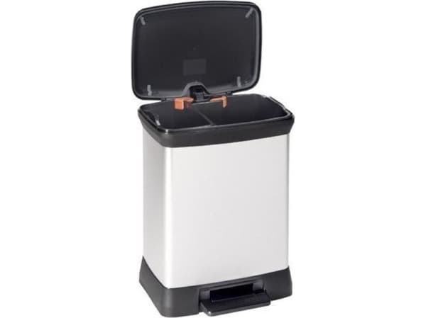 Curver Deco Bins Deco, 28 l, Rektangulær, Plastikk, Svart, Grå, Plastikk, Pedal