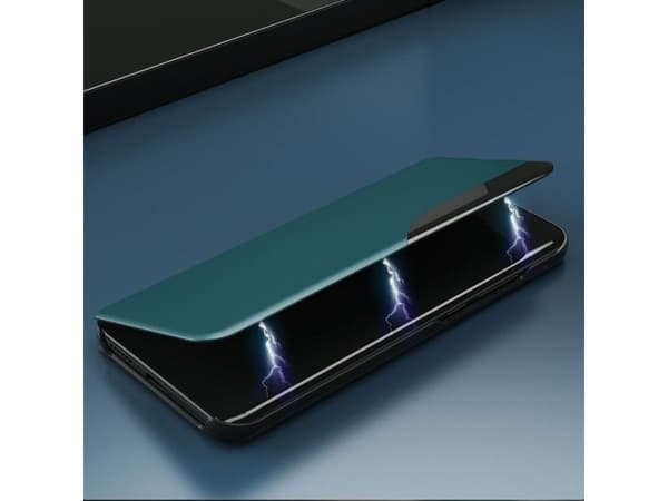 Eco Leather view case elegant bokfodral med ställ till iPhone 13 Pro Max blå