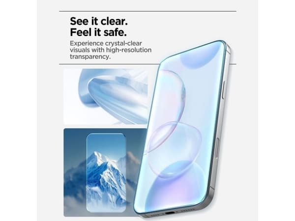 Front Cover Clear Screen Protector Spigen GlastR Align Master Slim for Apple iPhone 17 Pro Max, 3-Pack AGL10099