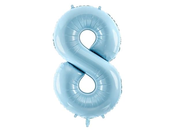 Lys blå siffertallballonger, 86 cm