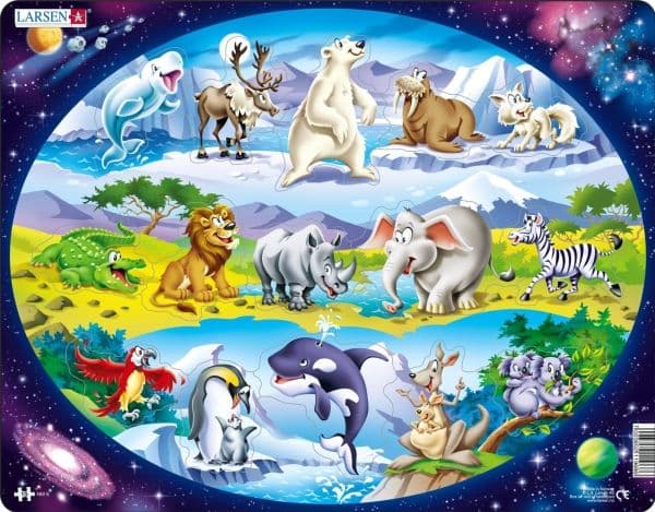 Larsen Maxi Animals Around the World 15 bitars pussel