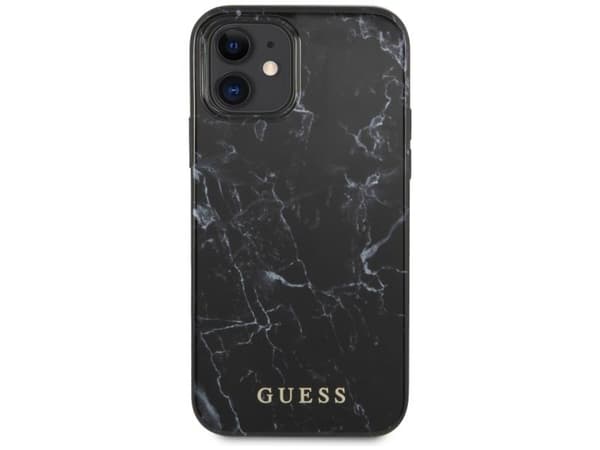Guess Marble-deksel for iPhone 12 mini - sort