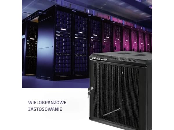 Qoltec - Rack skap - svart - 12U - 19"