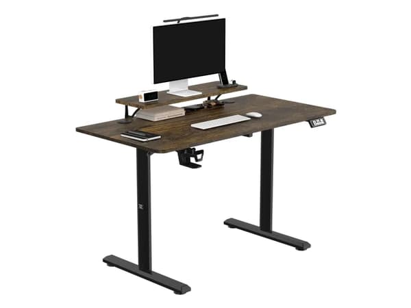 Ultradesk HIGHLANDER, Rett, Rektangulær form, Spilling, Matt, Sort, T-ben