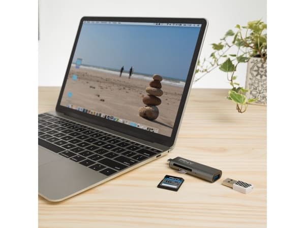 PNY - Kortinlukija - 3-in-1 (SD, microSD, SDHC, microSDHC, SDXC, microSDXC) - USB-C