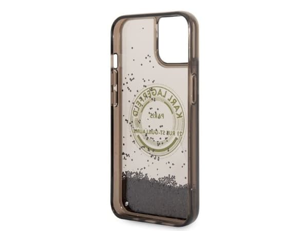 Karl Lagerfeld flytende glitter RSG-deksel til iPhone 14 Plus - sort