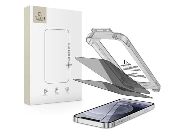 Hofi Tech-Protect Quick Set SPY+ integritetsskärmskydd (2-pack) för iPhone 12 / 12 Pro