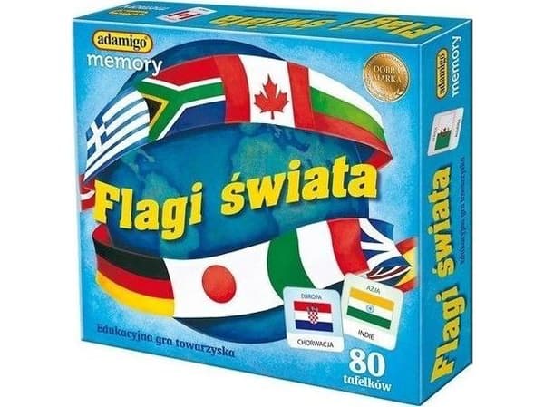 Adamigo Game Memory World Flags - nytt