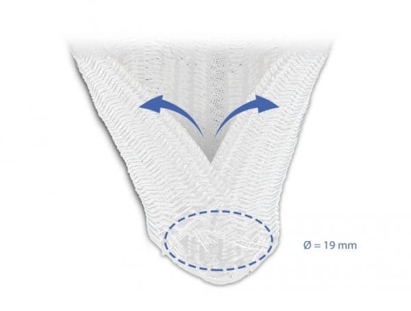 Delock - Flätad ärm - 19 mm diameter - 5 m - vit