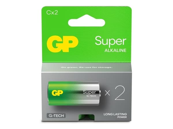 GP Super Alkaline C-batteri 14A/LR14 2-pak