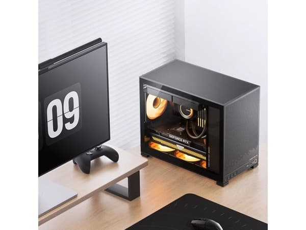 Jonsbo D32 STD, Midi Tower, PC, Svart, micro ATX, Mini-ITX, Stål, Spela