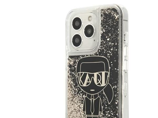 Karl Lagerfeld Liquid Glitter Gatsby-deksel til iPhone 13 Pro Max - sort