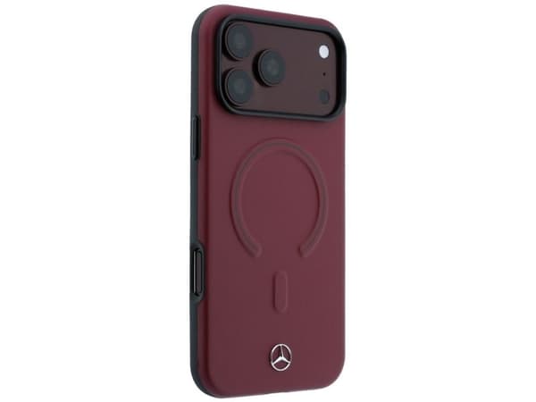 Mercedes Leather 3D MagSafe Case for iPhone 17 Pro Max - Navy Blue