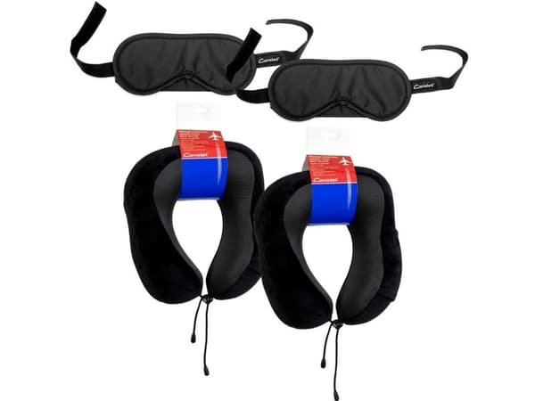 Reisesett 4 (2 nakkeputer, 2 sovemasker)