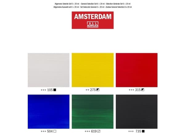 Amsterdam Standard Series Acrylics General Selection Set 6 × 20 ml