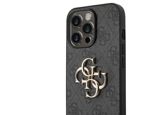 Guess 4G Big Metal logotypfodral till iPhone 14 Pro - Grå